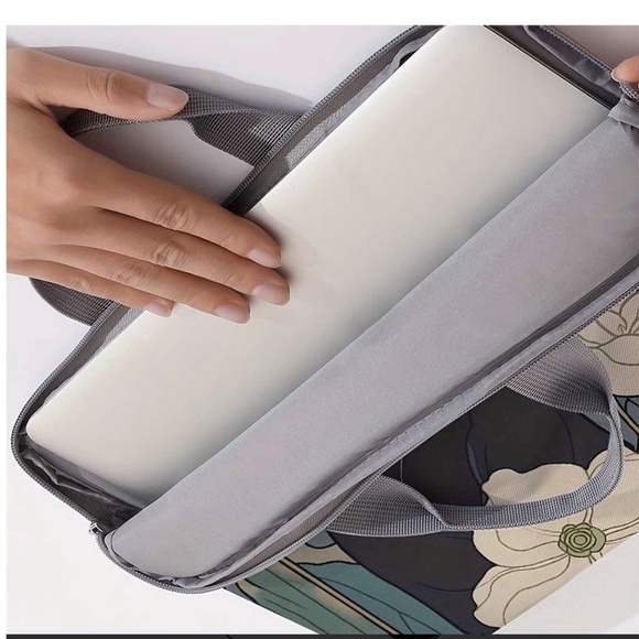 Laptop Bag - Black Cat w Peonies - Picture 2 of 4